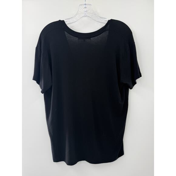 Joah Brown Women's Short Sleeve V-Neck Modal Blend Tee Black Casual One Size - Picture 5 of 7